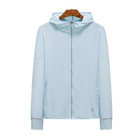 Veste de protection solaire légère et respirante pour l'été, UPF50, avec capuche intégrale, couleur unie, infroissable, coupe ample, fermeture éclair