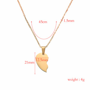 Regalo di San Valentino, <span class=keywords><strong>Collana</strong></span> per Coppie con Mezzo Cuore Spezzato in Acciaio Inossidabile - Product Image 6