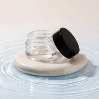 Pot en verre noir de haute qualité, transparent, à l'épreuve des enfants, rond, 3 ml, 5 ml, 9 ml, pour crème pour les yeux cosmétique