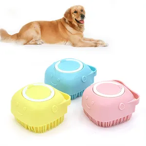 Escova De Banho De Borracha De Silicone Para Cães Gatos Soft Shampoo Dispenser Puppy Massagem Limpeza Do Cabelo Pet Grooming Brush