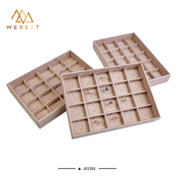 Plateau à bijoux en daim Webest, plateau à bagues, plateaux de présentation, luxe pour bijoux