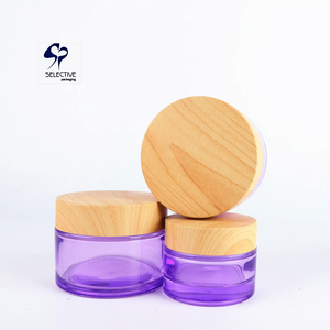 Envase Cosmético de Bambú Personalizado Shuangyu SY-C5092, Tarro de Vidrio Esmerilado <span class=keywords><strong>Morado</strong></span> de 5g/15g/30g/50g con Pulverizador y Tapa de Bambú - Product Image 5
