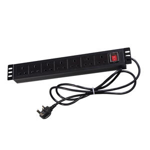 10A 16A Hợp kim nhôm UK tiêu chuẩn <span class=keywords><strong>PDU</strong></span> 6/8 cổng 1U kim loại vỏ nhựa chuyển đổi 240V Mạng tủ điện phân phối dải - Product Image 1