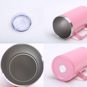 Mug isotherme à double paroi de 24 oz avec poignée, revêtement en poudre, gravure laser, impression UV 3D, logo personnalisé, acier inoxydable - Product Image 3