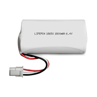 JINTION 6.4V 1800mAh LiFePO4 Baterai Pengganti Lampu Darurat untuk ELP B104T Side by Side 2 Sel dengan 2 Adaptor Kabel