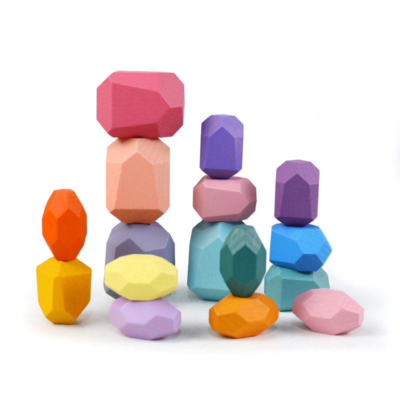 16 piles de bois de hêtre couleur macaron