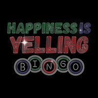 Transfert de strass thermocollant Bingo Design pour vêtements