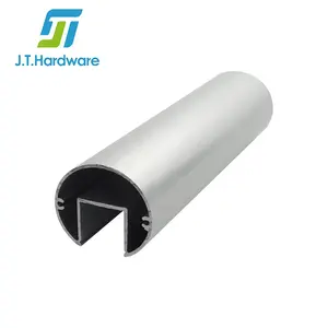 Balustrades Extruded Bright Anodize Aluminum Cap Rails Round Slotted Tube Groove Slot Tube