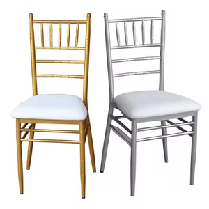 Stylish Comfortable Sturdy Cross Back Design Modern Minimalist Metal Frame Dining <b>Chairs</b> for Banquets and Weddings - Product Image 1