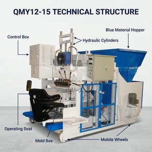 Máquina Automática para Fabricar Bloques de Hormigón QMY12-15, Sin Paletas, Fabricante de Ladrillos Huecos Móviles, <span class=keywords><strong>Precio</strong></span> de Fábrica - Product Image 1