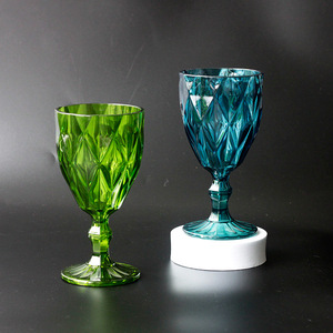 Bicchiere di vino rosso rombico retrò <span class=keywords><strong>Set</strong></span> di 4 calici a gambo alto tazze di Champagne colorate Anti-goccia - Product Image 3