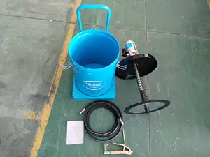 35L High Pressure Pneumatic Grease Pump 50:1 Air Operated Bucket Grease Pump With Wheel Hose Nozzle