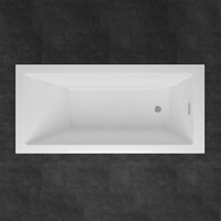 Baignoire autoportante en acrylique de luxe Gurgle, confort ergonomique, finition polie haute brillance, pour bâtiments résidentiels