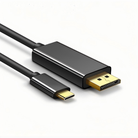 Kabel USB Tipe C ke HDTV 4K60HZ Kompatibel, Selubung PVC Berlapis Emas untuk Komputer, Headset VR & Surface Book