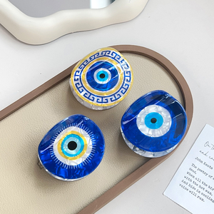 Pince à <span class=keywords><strong>cheveux</strong></span> personnalisée en acrylique 6 cm motif œil <span class=keywords><strong>de</strong></span> diable bleu pour femme, accessoires créatifs pour <span class=keywords><strong>cheveux</strong></span> - Product Image 5