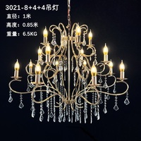 Lustre moderne en métal doré et argenté, en fer forgé et cristal, pour mariage, décoration de plafond, suspension décorative pour hall