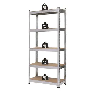 180cm x 90cm x 40cm 5 Tier Heavy Duty Prateleira de exibição Prateleiras de metal galvanizado Racks Garage Shelving Units 175kg por prateleira