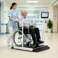 Báscula Digital Electrónica con Pantalla Táctil para Silla de Ruedas, Plataforma de Acero para Pesaje de Pacientes Discapacitados en Hospitales, OEM HIS
