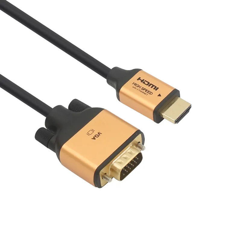 HDMI to VGA Gold-Plated HDMI to VGA 6 Feet Cable Male to Male Compatible for Computer Desktop Laptop pc monitor HDTV