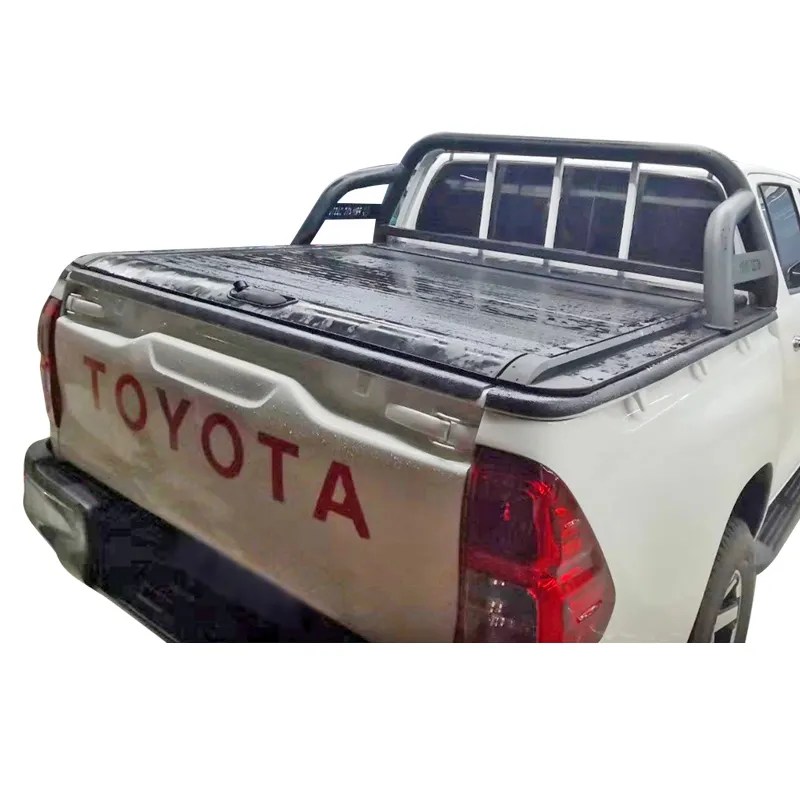 Zolionwil tempat tidur truk Pickup kotak Manual penutup Tonneau dapat ditarik untuk 2015 + Toyota Hilux /Revo (Sr5 J dek dengan pagar depan)