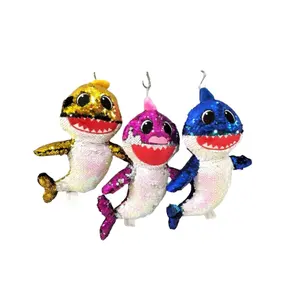 Soft baby toy Flip Sequin Shark Toys for girl plush doll with Color Changing Sequins