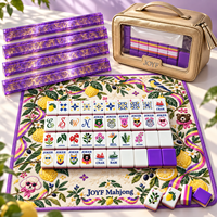 Tuiles de Mahjong Américaines Violettes Lemon Garden, 160 Pièces, Jeu de Mahjong en Acrylique de Luxe, Art du Jardin