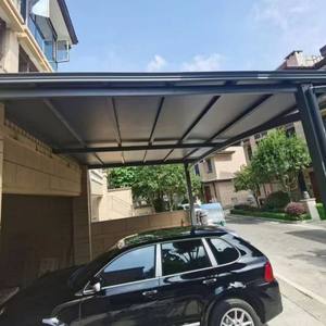 Tente résistante de toiture composée en aluminium résistante aux intempéries grand panneau de mur <span class=keywords><strong>abri</strong></span> de stationnement de voiture Structure de cadre en <span class=keywords><strong>bois</strong></span> de Nature - Product Image 1