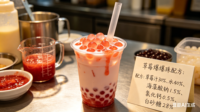 Harga Pabrik Doking 1.25kg Jus Stroberi Popping Boba untuk Bahan Baku Bubble Tea, Topping, smoothie, yogurt, es krim