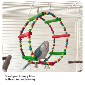 Supporto per Uccelli in Legno Multifunzionale, Giocattolo Decorativo Colorato per Uccelli - Product Image 2