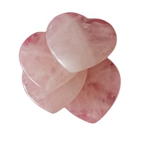 Cristal naturel sculpté amour Rose Quartz Figurine grand coeur en forme de Reiki guérison bureau ornements bricolage décorations vacances artisanat