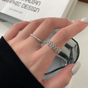 925 Sterling Silver Flower <b>Ring</b> For Women <b>Open</b> Design Plain Silver Everyday Wear - Product Image 3