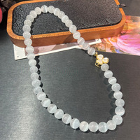 Ensemble de bijoux vintage pour femmes, perles œil-de-chat 12 mm faites à la main, plaqué cuivre or véritable, collier et bracelet printemps/été