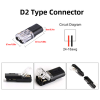1 connecteur à 2 broches pour câble de voiture, connecteur électrique étanche pour voiture, bande de LED, type D T I, pince de connexion de borne