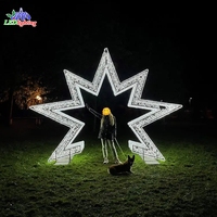 Luces LED con motivos de estrellas 3D, decoración de centro comercial de PVC a prueba de agua para Bodas de Navidad y Halloween