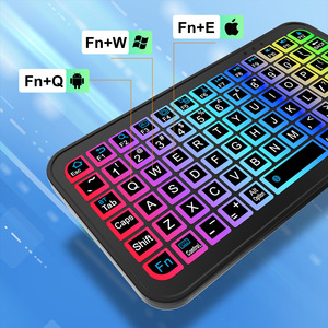 คีย์บอร์ดไร้สายขนาดเล็ก BT พร้อมไฟ RGB Backlit ปุ่มกดแบบ Capacitive สำหรับแล็ปท็อป แท็บเล็ต สมาร์ทโฟน คีย์บอร์ดพกพาสำหรับสำนักงาน - Product Image 2