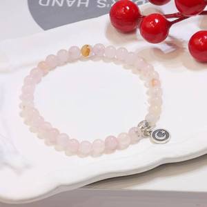 Pulsera Tasbih elástica de 33 cuentas de ágata natural pulida a mano de 6 mm, cuentas de oración de piedra curativa musulmana unisex, estilo étnico YASEEN - Product Image 1
