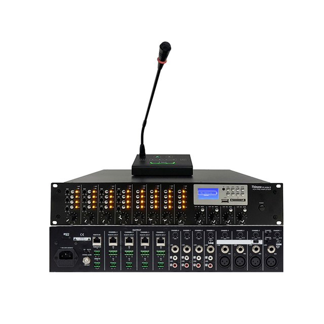 Thinuna PP-6284 II/4450P PA System Digital Power Audio Amplifier 4 Channel Power Stereo Matrix Mixer Amplifier with BT/USB/FM