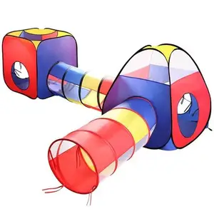OEM高品质婴儿儿童充气游乐场丛林球弹出3合1游戏儿童隧道帐篷