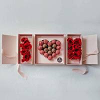 Cajas de Regalo Románticas en Forma de Corazón para el Día de San Valentín, Día de la Madre o Bodas, con Diseño de Flores y la Frase 'Te Amo', Acabado Mate y Relieve