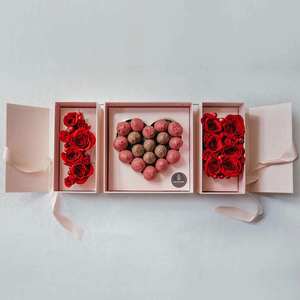 Kotak Hadiah Mewah Bentuk Hati untuk Hari Valentine Ibu, Pernikahan, Romantis, Aku Mencintaimu, Kemasan Bunga, Laminasi Matt, Embossing - Product Image 3