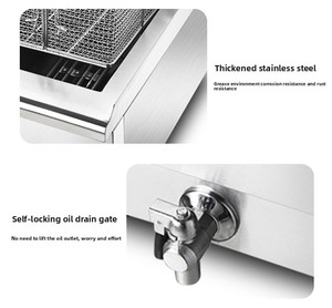 Friggitrice industriale a Gas/elettrica 20L Design a doppio cilindro per uso friggitrice - Product Image 6