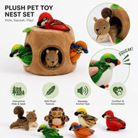 Lot de jouets en peluche couineurs pour chien, motif maison dans un arbre, avec maisonnette et mini-animaux, pour la stimulation mentale et l'entraînement