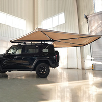 Auvent de Camping Rétractable pour Voiture, Tente de Camping 270 avec Lumière LED pour Tourisme Autonome en Extérieur