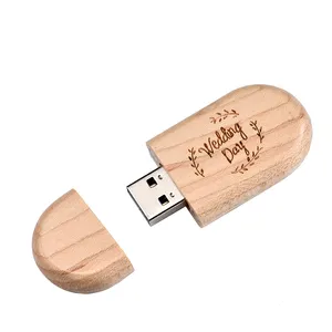 เป็นมิตรกับสิ่งแวดล้อม USB แฟลชไดรฟ์ปรับแต่งโลโก้ 16 GB 32 GB 128 GB ไม้ของขวัญกล่องของขวัญ 500 MB แฟลชไดรฟ์ USB หน่วยความจํา