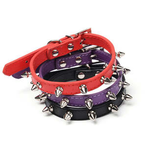 HOME PLANET Hochwertige verstellbare PU-Hunde halsband mit Nieten und Nieten - Product Image 4