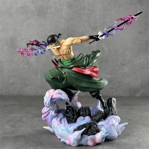 Vente chaude : Statue GK <span class=keywords><strong>One</strong></span> <span class=keywords><strong>Piece</strong></span> de 34 cm, style Trois Épées, scène de combat Zoro, double tête interchangeable, figurine de collection anime, vente en gros - Product Image 4