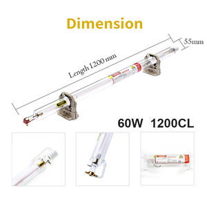 Tabung co2 <span class=keywords><strong>tube</strong></span> laser co 60 watt 1200*55mm catalyseur revêtement tête en céramique 1 an de garantie de Beijing EFR Lasea l - Product Image 3