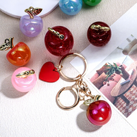 Acryl UV Jelly Rood Groen Appel Glitter Hars Fruit Hangertje Ketting Charms