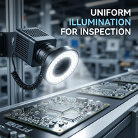 Anneau lumineux LED industriel sur mesure 24VDC/3-PIN avec option de température de couleur multiple pour système de vision de ligne de production automatisée