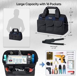 Échantillon gratuit : Sac de rangement pour outils robuste à 21 poches, ouverture supérieure manuelle, pour électriciens - Product Image 4